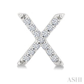 1/10 Ctw Initial 'X' Single Cut Diamond Earrings in 10K White Gold